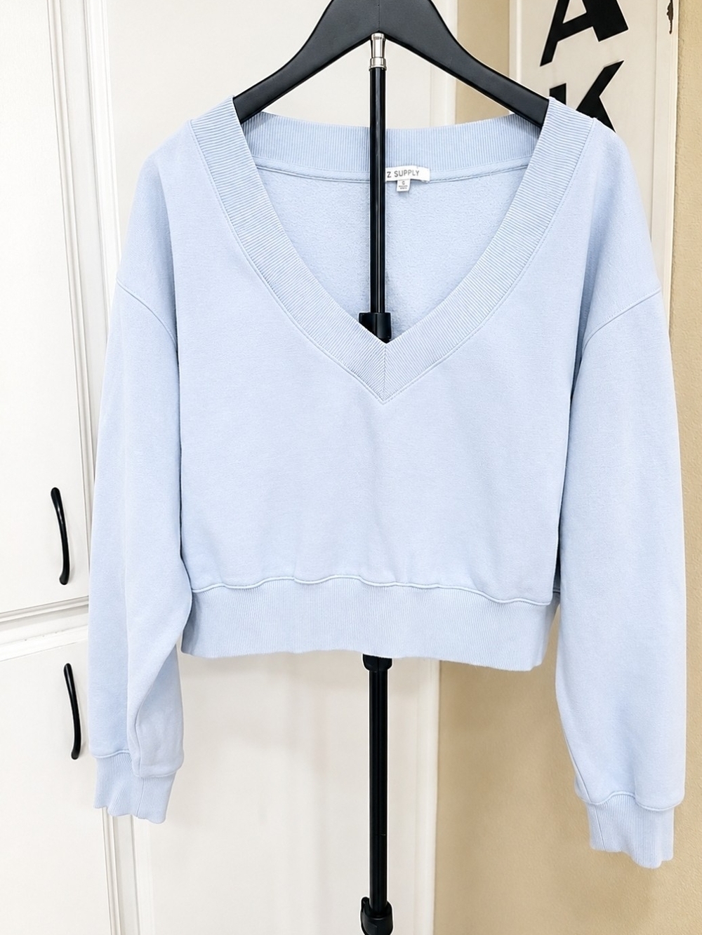 Z Supply Women's Light Blue V-Neck Sweater
